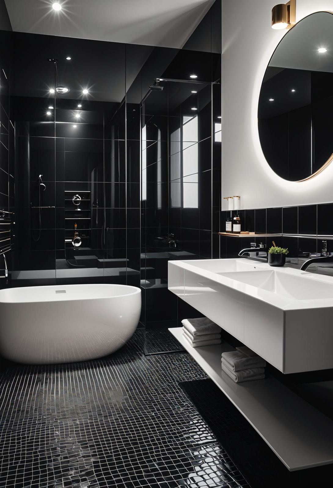 2. Monochrome Chic Bathroom Design-0