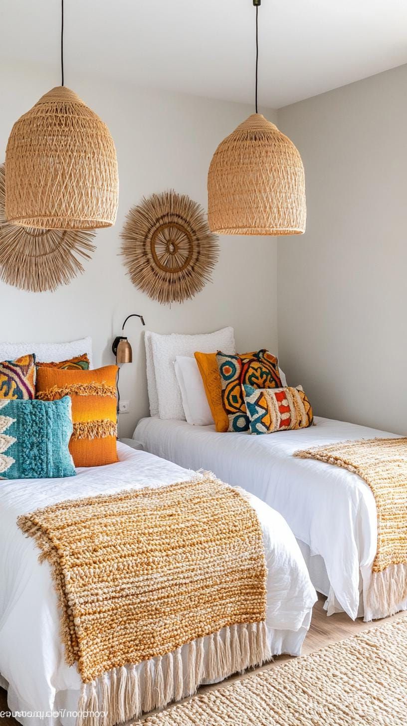 2. Hanging Woven Pendant Lights Over Beds-0