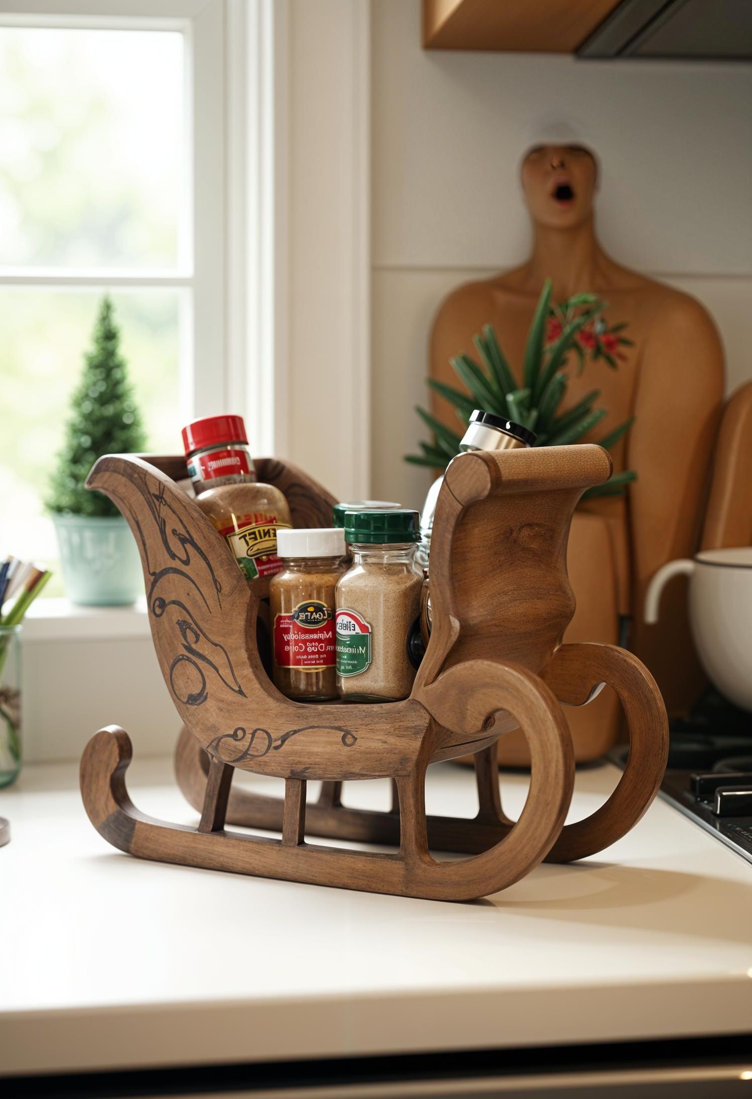 15. Sleigh Spice Rack Decor-1