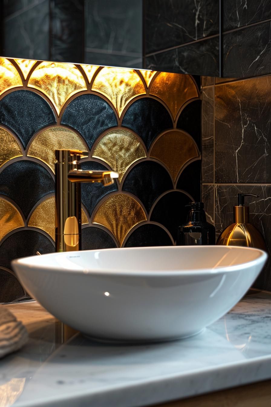 6. Golden Art Deco Bathroom Tiles-0