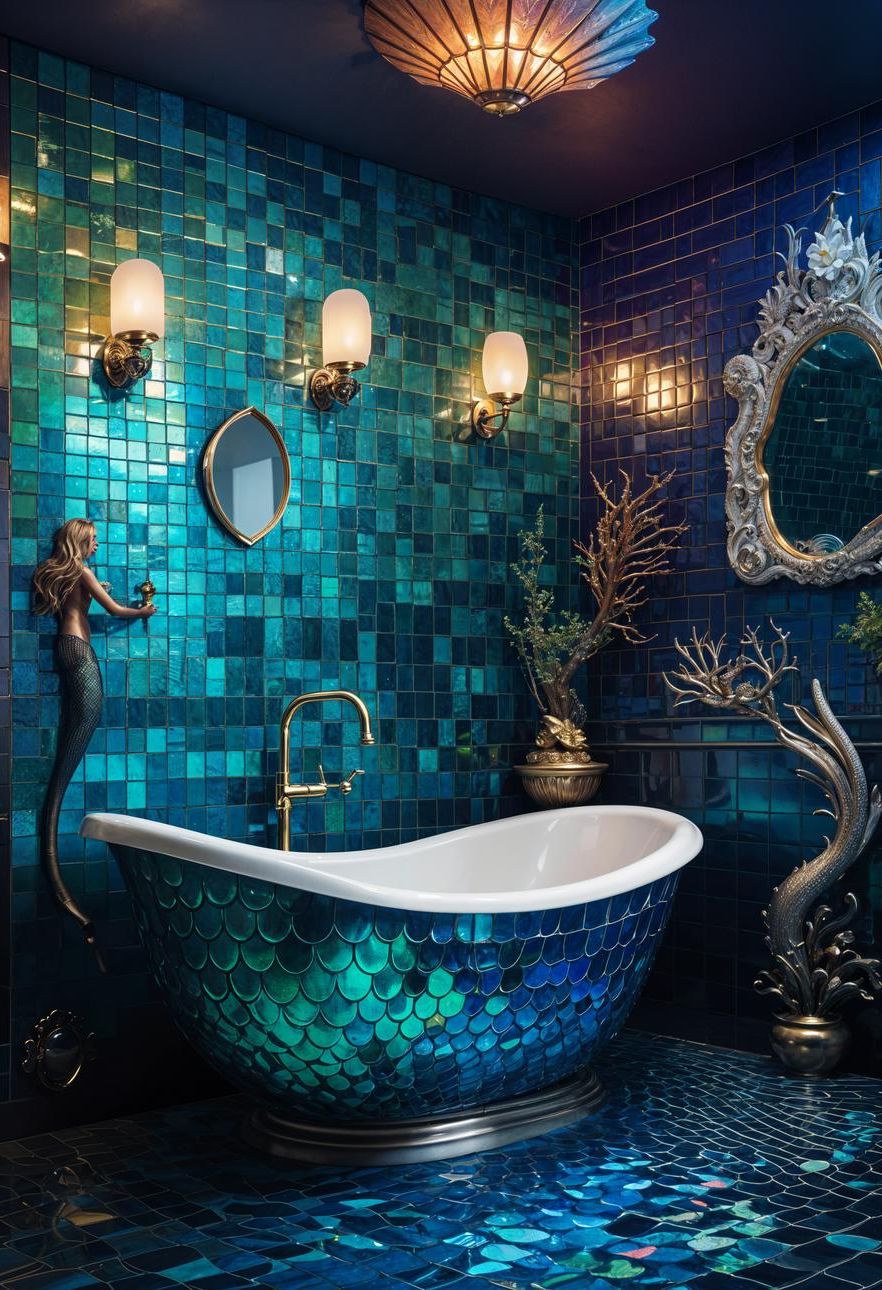 35. Mermaid-Inspired Bathroom Design-1