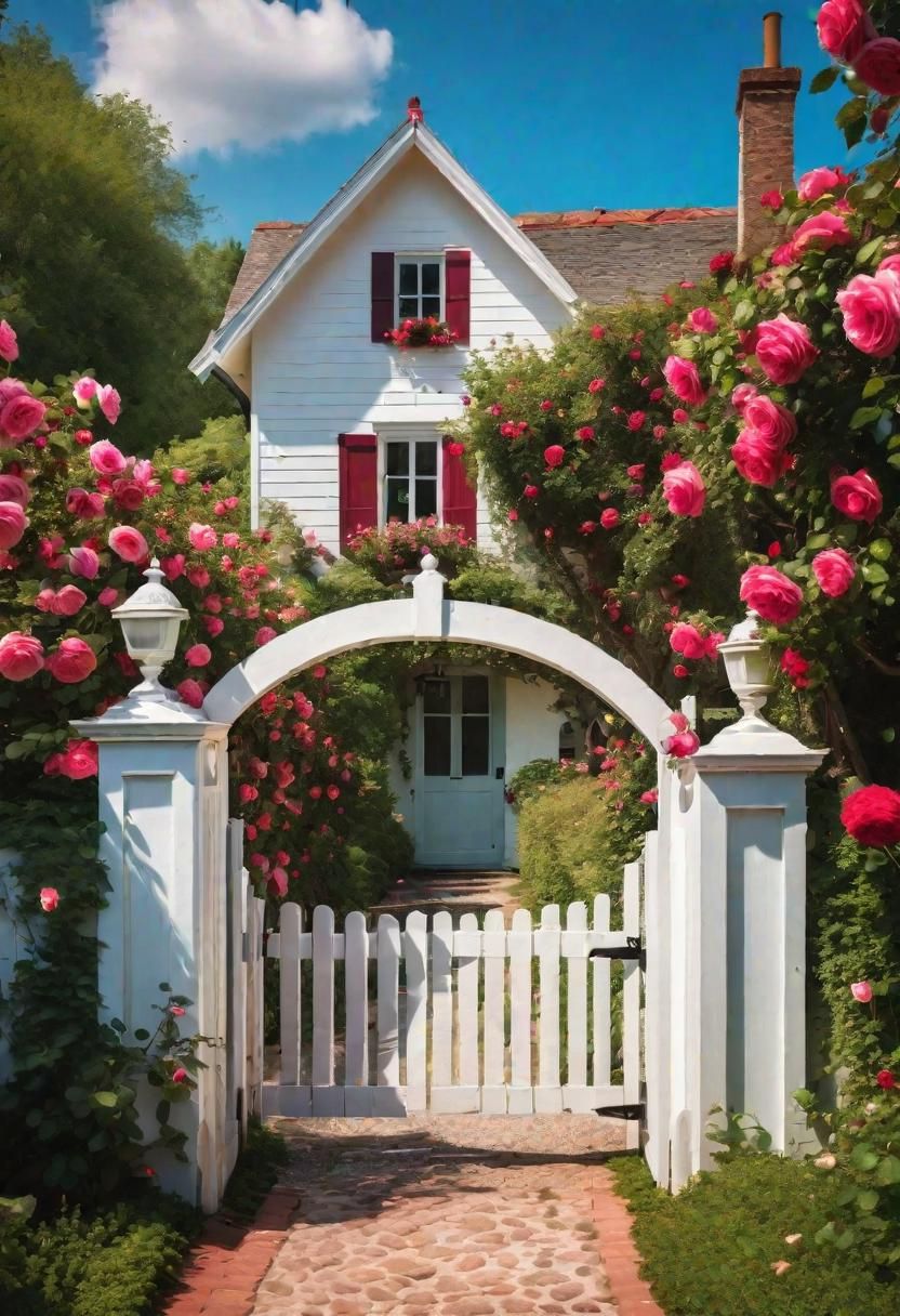 19 Inspiring Farmhouse Gate Ideas for Charming Entrances 5 3. Rose-Covered Picket Gate Inspiration-0