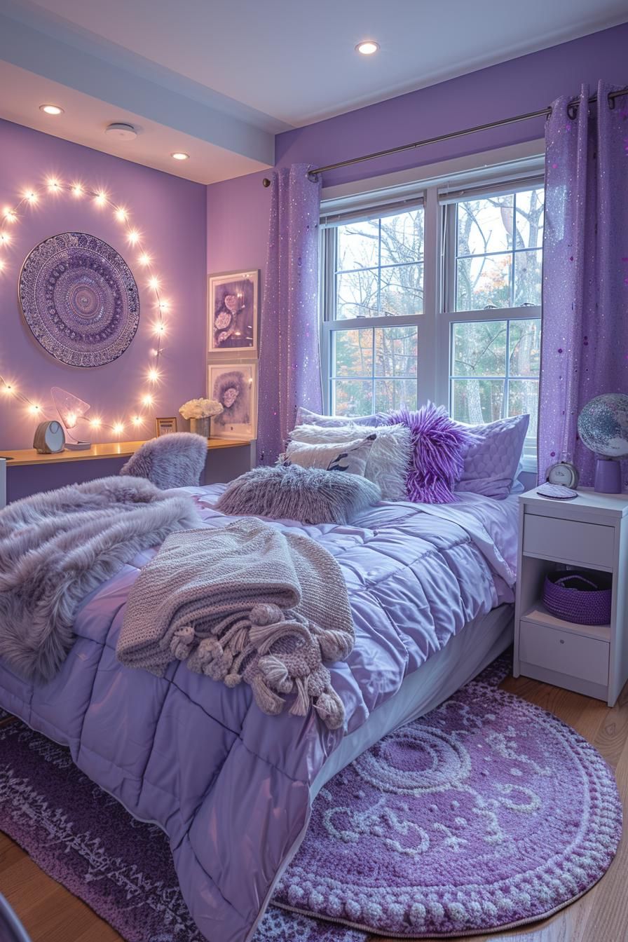 11. Luxe Lavender Dorm Decor-0