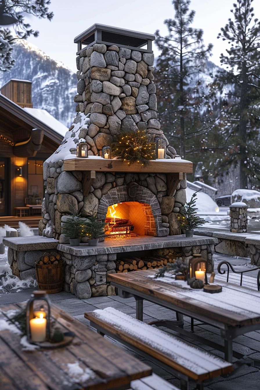 21 Stunning Outdoor Kitchen Patio Ideas (NEW) 31 11. Rustic Mountain Kitchen Retreat-2