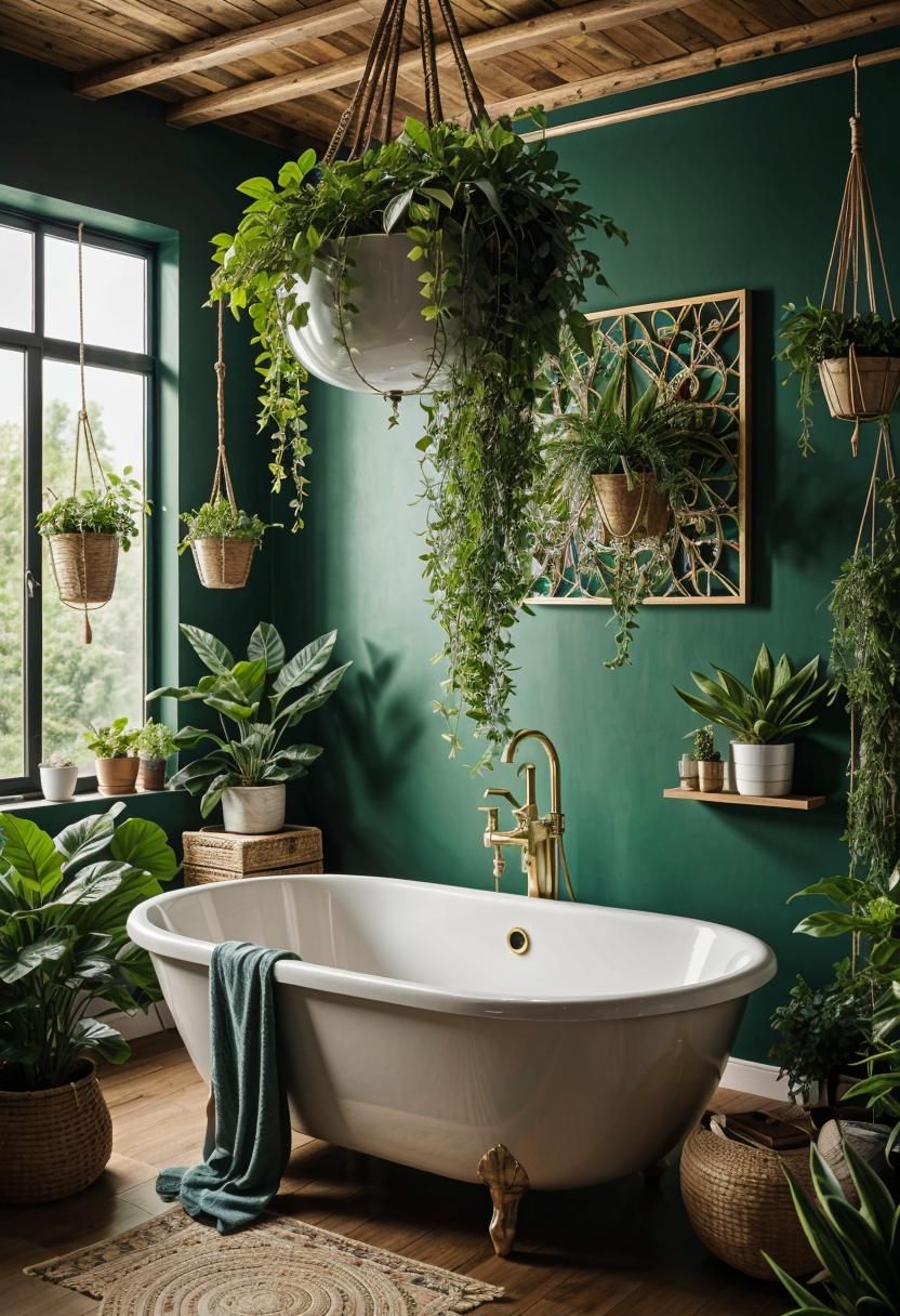1. Boho Bathroom Plant Hangers-0