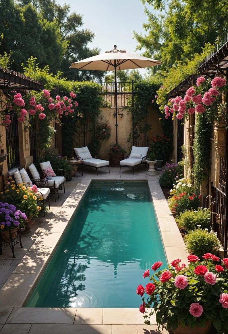 21 Stunning Small Pool Design Ideas For Tiny Backyards 25 9. Elegant Victorian Backyard Oasis-1