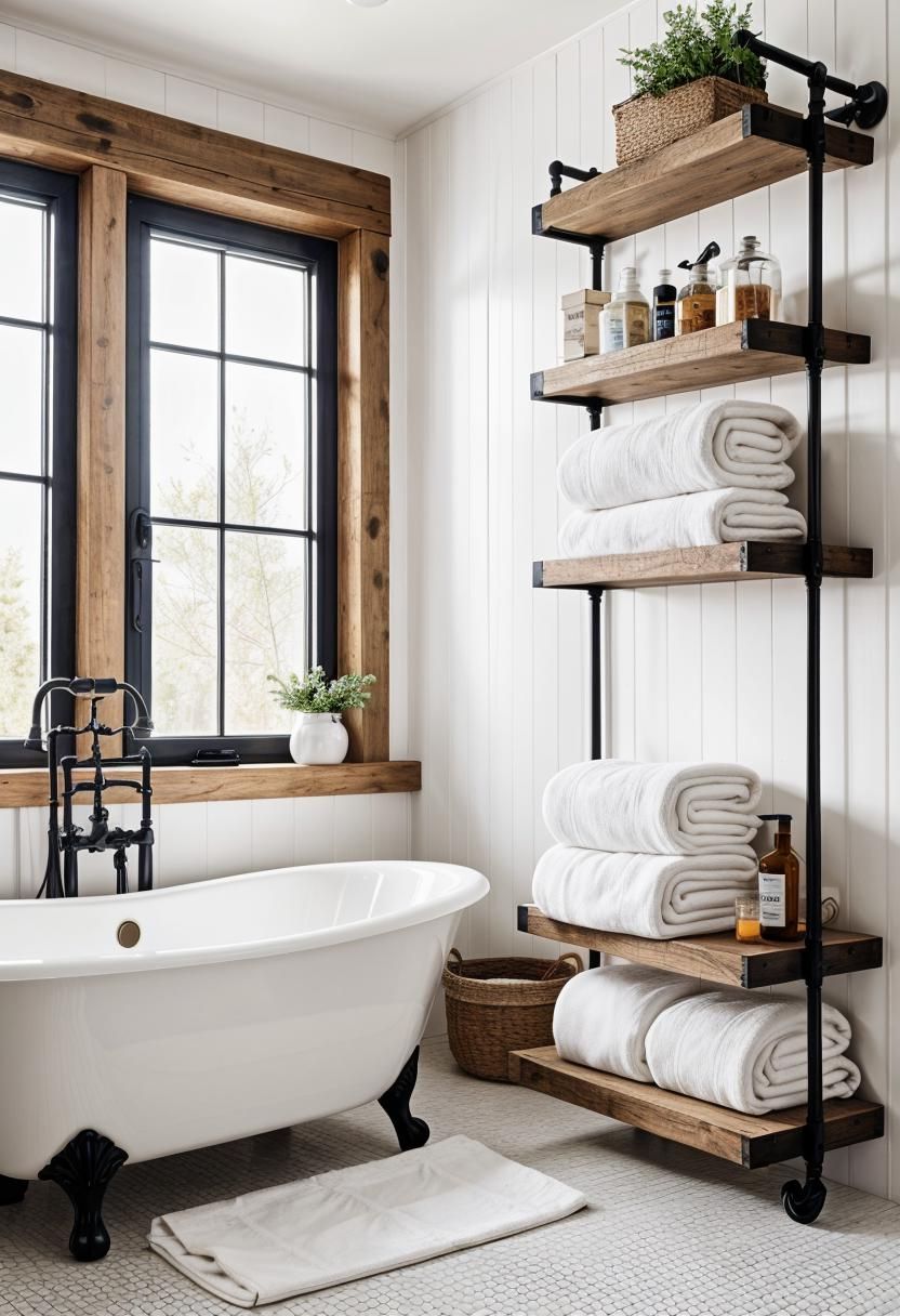 16. Pipe Shelving for Farmhouse Bathroom-0