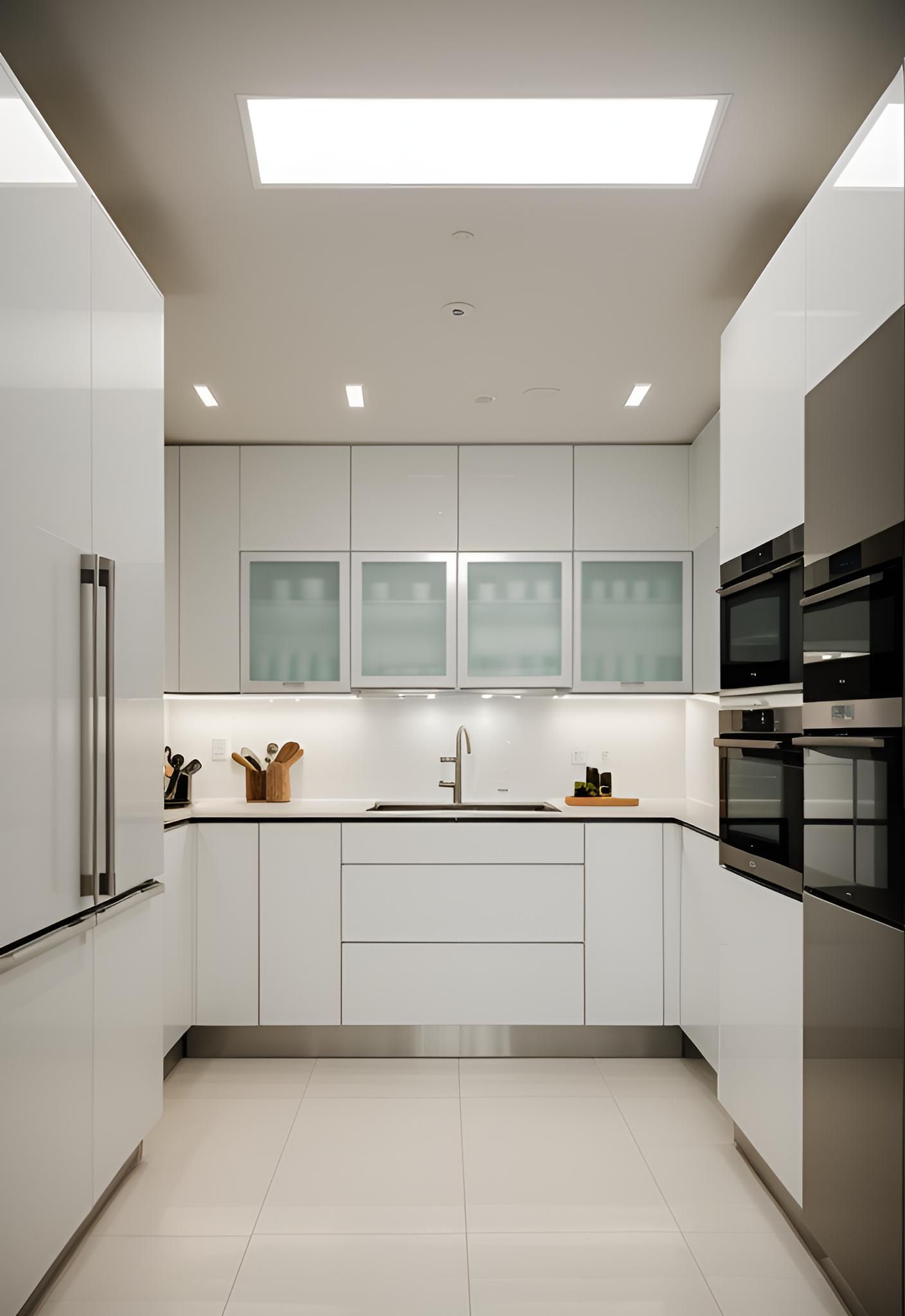 45 Timeless Kitchen Design Ideas for Everlasting Style 17 13. Modern Glass Backsplash & LEDs-0