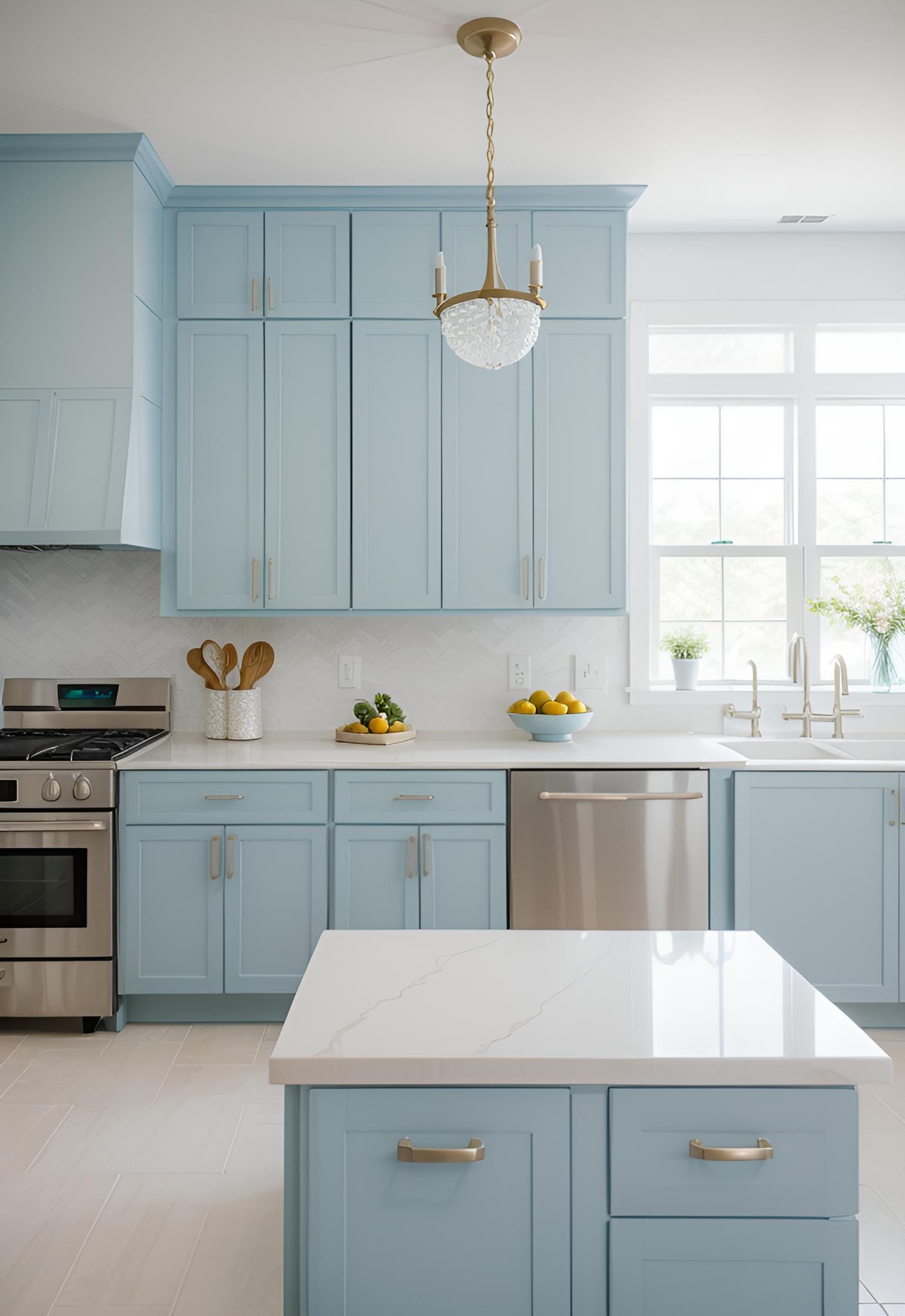 26. Chic Blue Kitchen Cabinets Trend-0