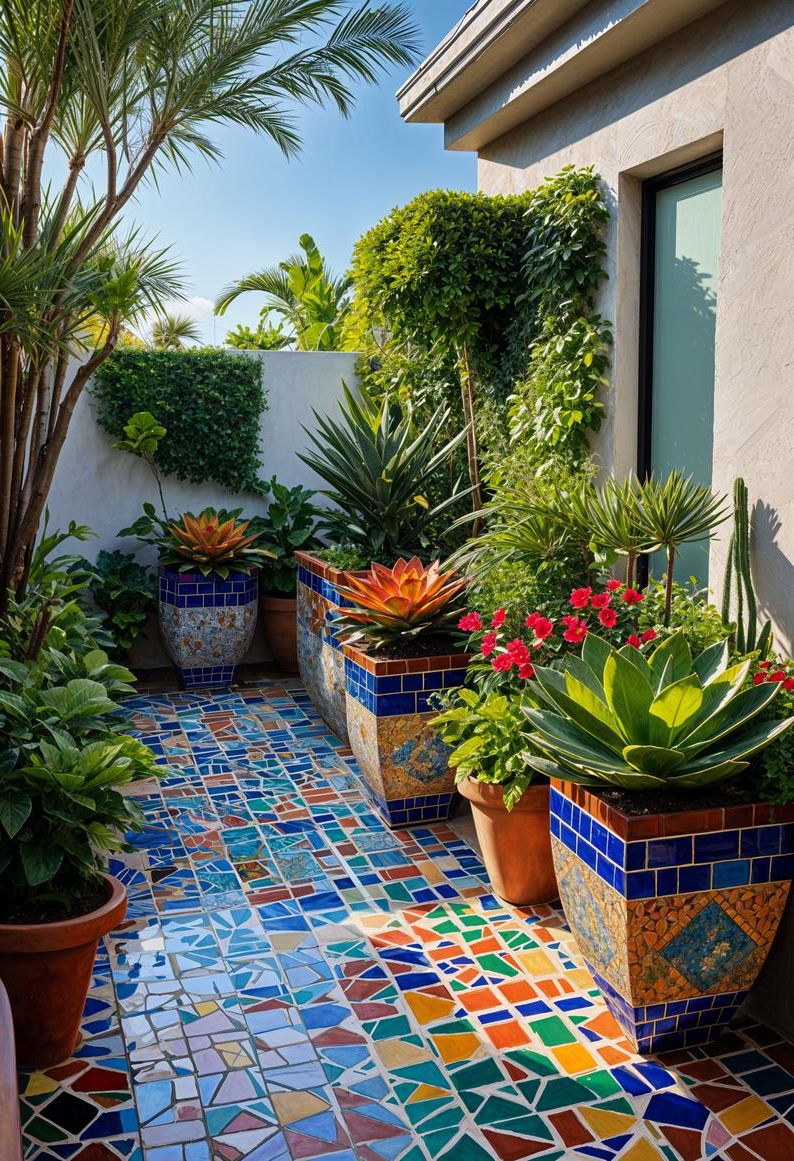 15 Gorgeous Budget-Friendly Back Patio Ideas 24 13. Budget-Friendly Patio Planter Mosaics-0
