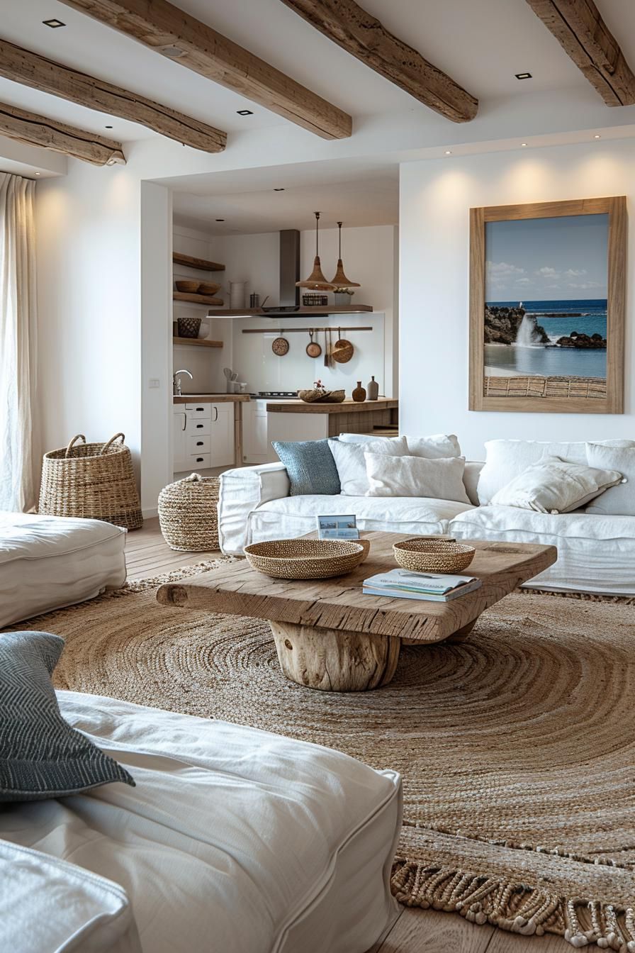 15 Aesthetic Modern Coastal Living Room Ideas 6 2. Coastal Chic: Natural Materials Integration-0