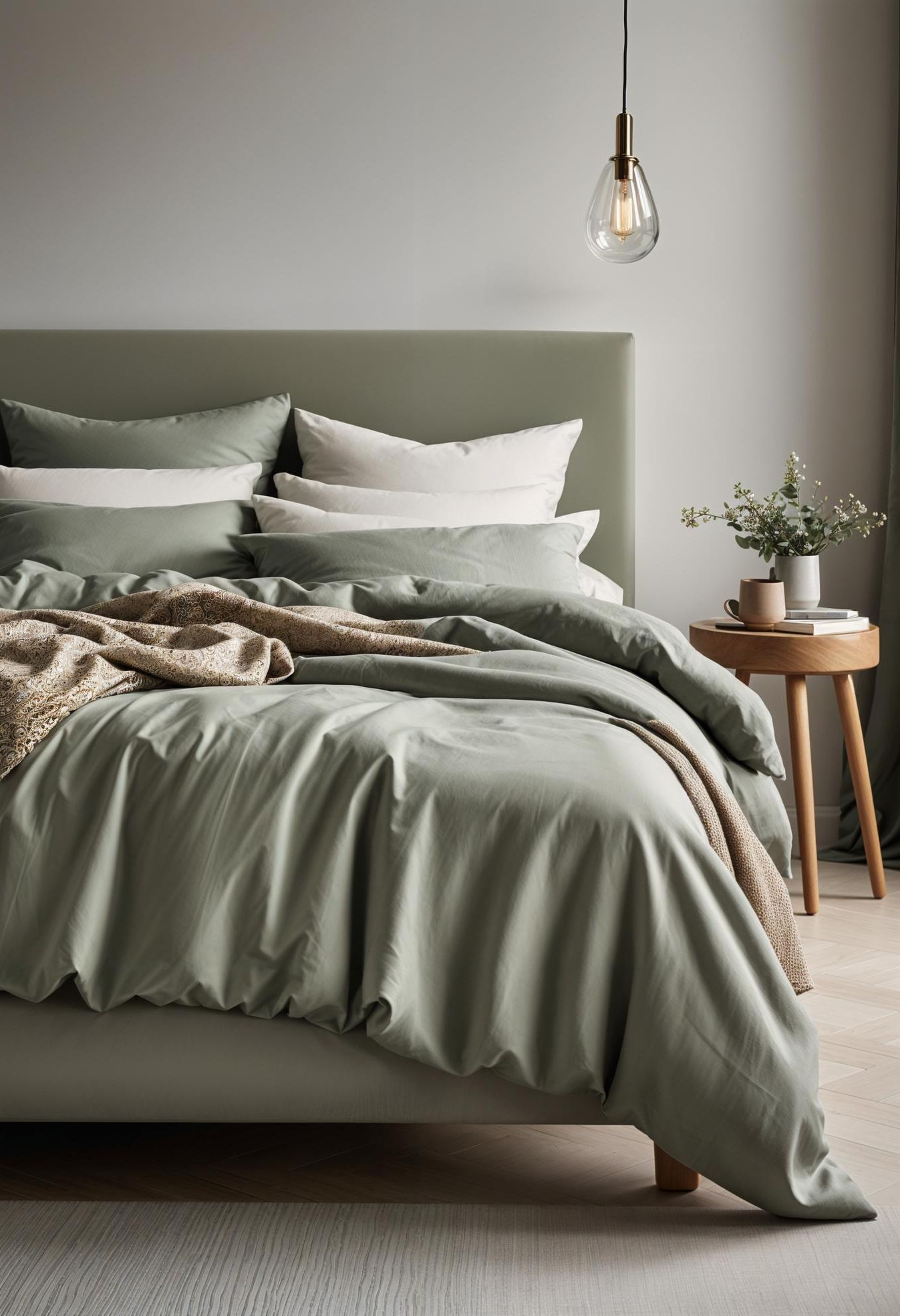 9. Nordic Sage Green Bedframe-0