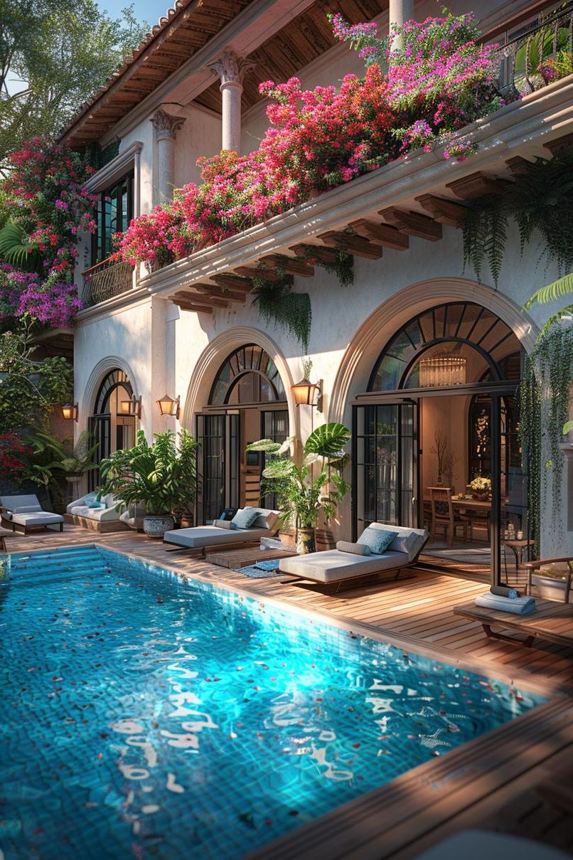 19 Unique Pool Design Ideas for Your Dream Backyard 26 8. Lounging Deck Oasis Ideas-2