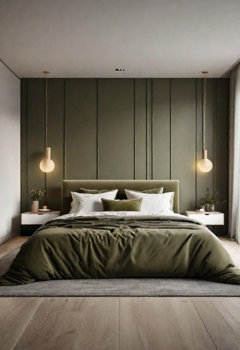 23 Stunning Olive Green Bedroom Ideas You’ll Absolutely Love 46 14. Olive Green Scandinavian Bedroom with Soft Neutrals and Natural Light-0