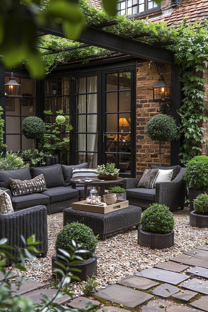 25 Stunning Small Garden Layout Ideas 52 23. Black-and-White Garden Design-0