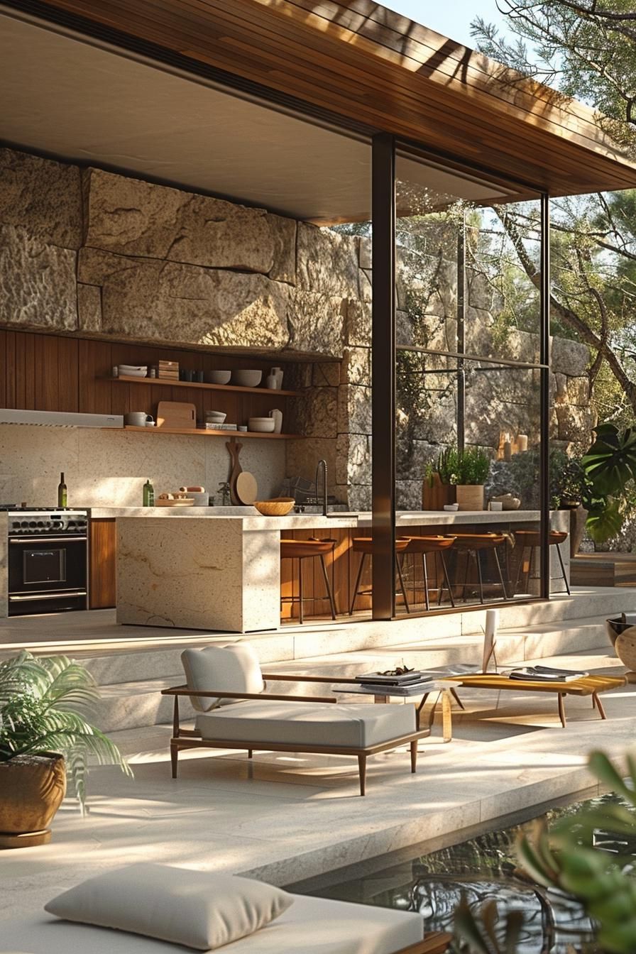 21 Stunning Outdoor Kitchen Patio Ideas (NEW) 49 18. Nordic Style Outdoor Kitchen Design-1