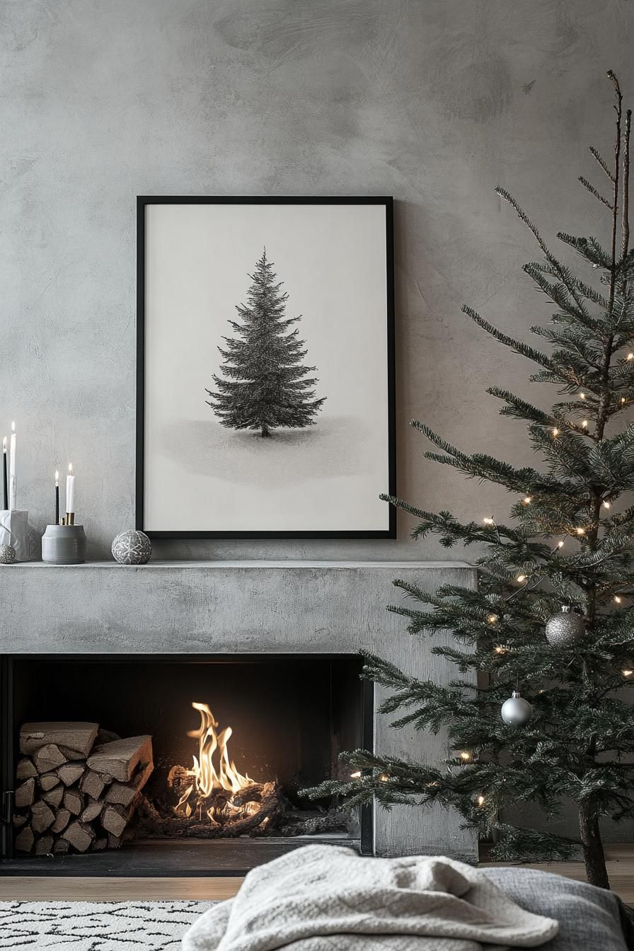 20 Minimalist Christmas Decor Ideas You’ll Love in 2025 32 13. Sleek Holiday Typographic Prints-0