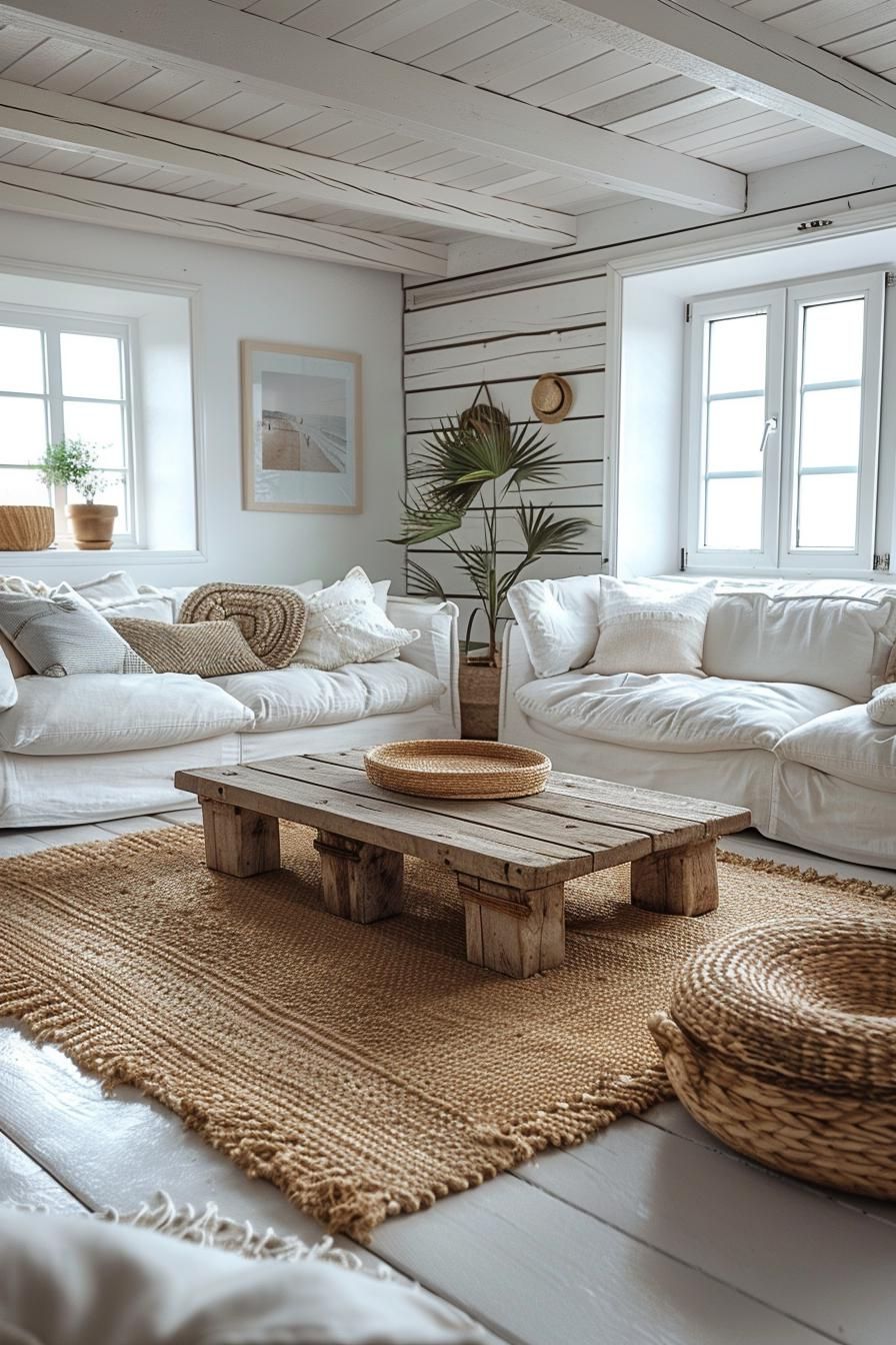 15 Stunning Boho Coastal Living Room Ideas for a Beachy Home 23 8. Coastal Chic Coffee Table Designs-0