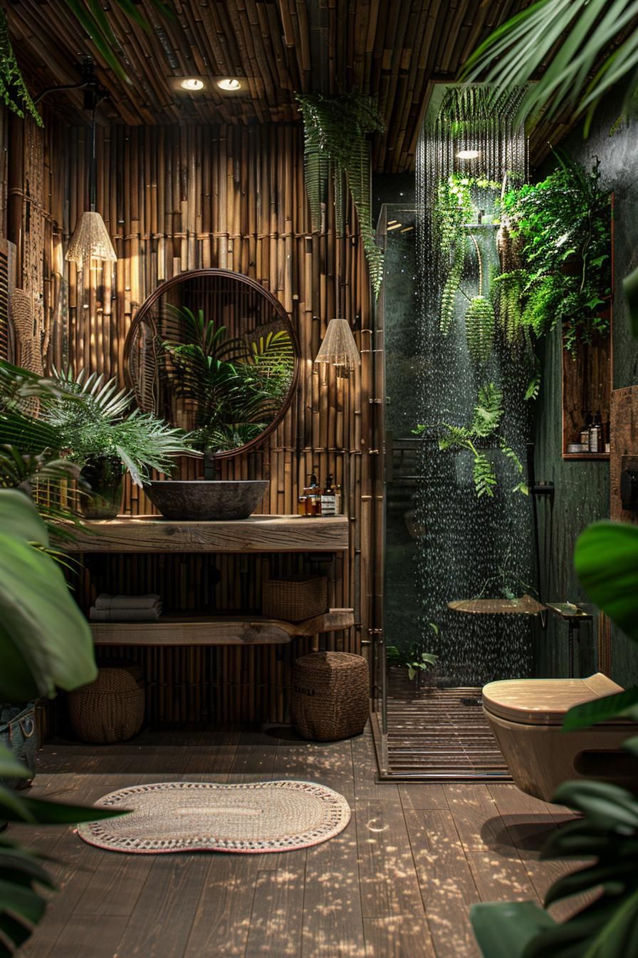 23 Dream Bathrooms to Inspire Your Creative Genius 9 5. Bamboo Oasis: Rain Shower Retreat-0