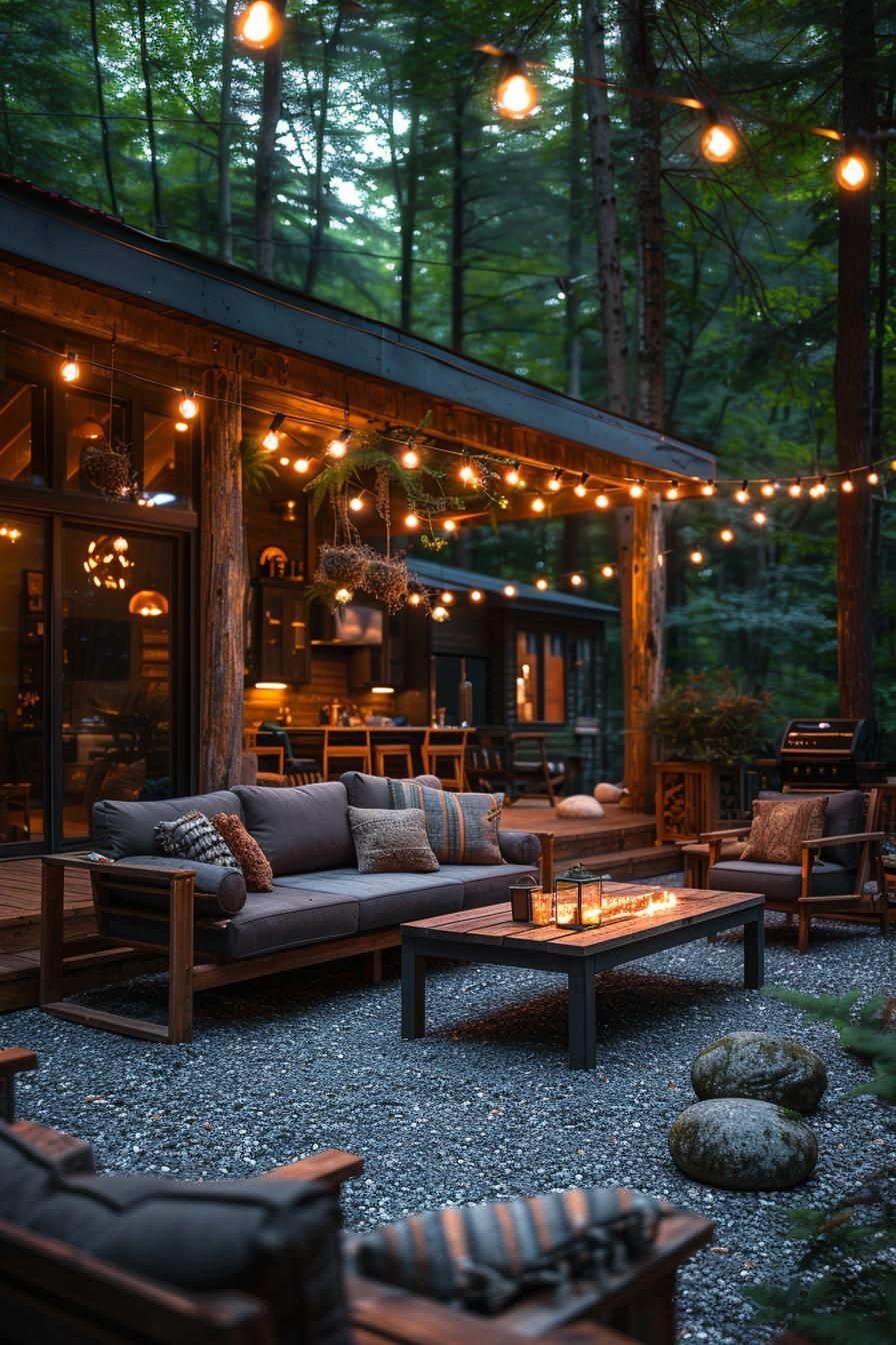 18 Gorgeous Gravel Patio Ideas For Your Backyard Makeover 26 9. Enchanting Gravel Fairyland Glow-1