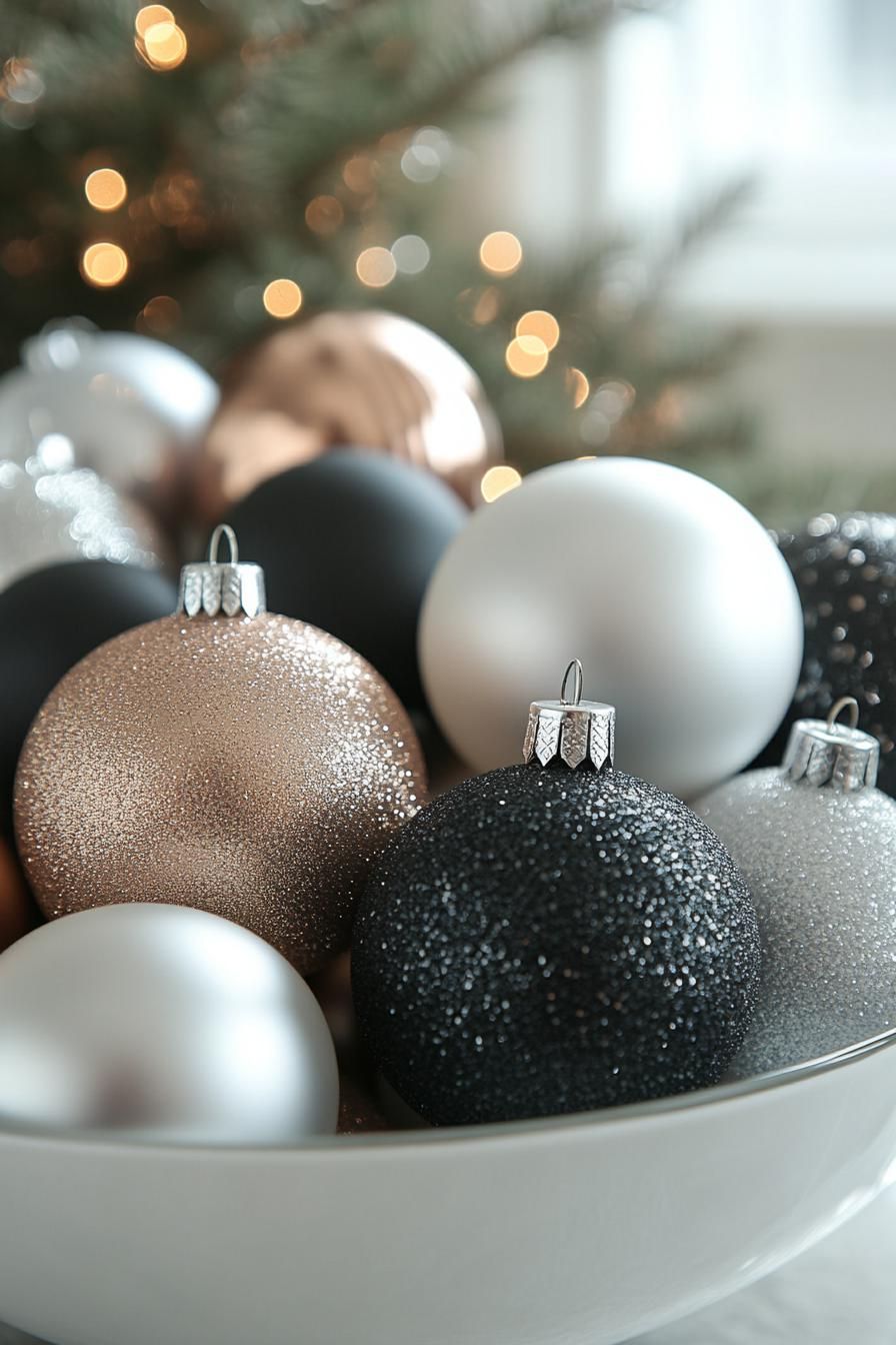 20 Minimalist Christmas Decor Ideas You’ll Love in 2025 29 12. Elegant Monochrome Ornament Displays-0