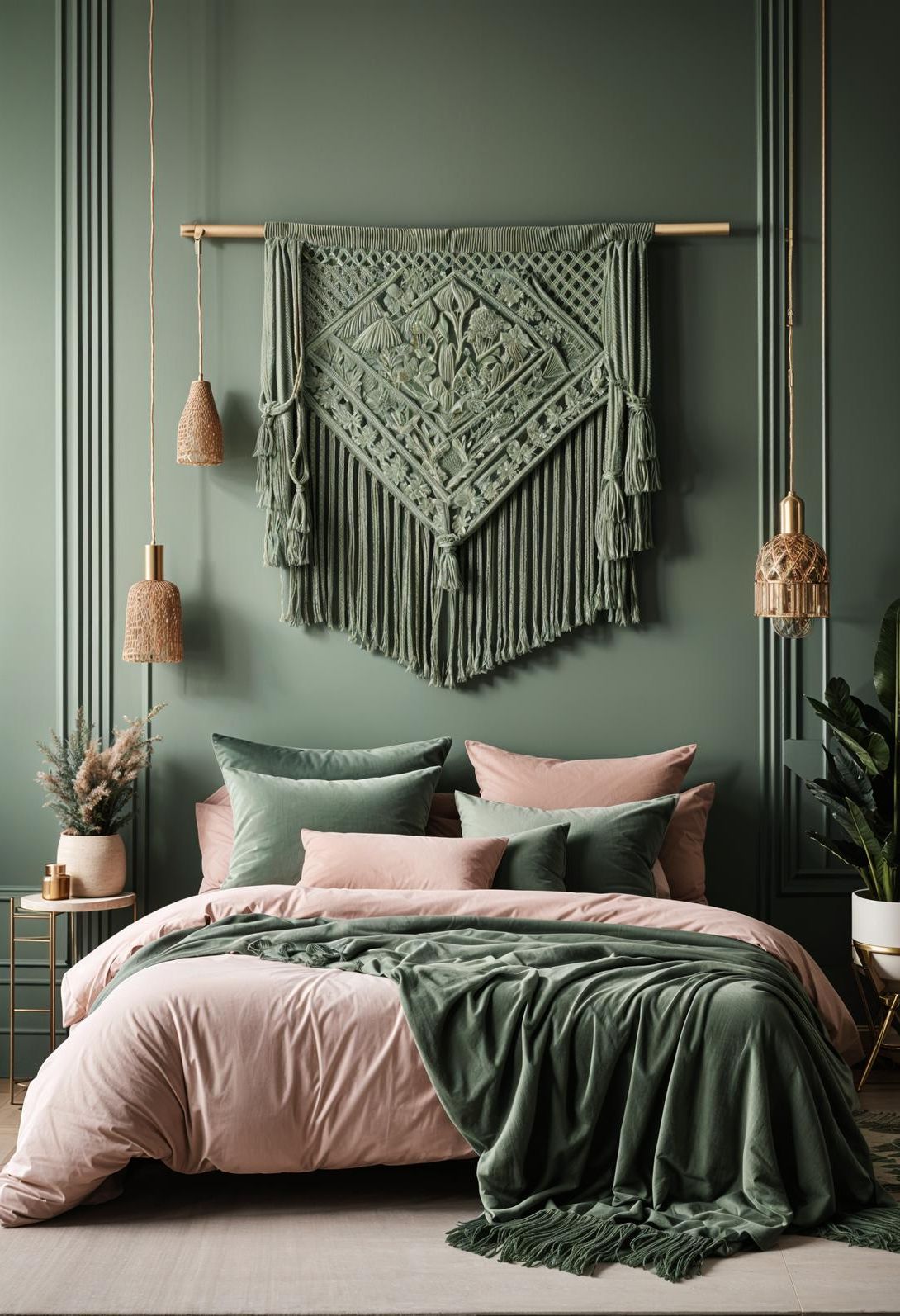 2. Boho Sage Green Blush Decor-0