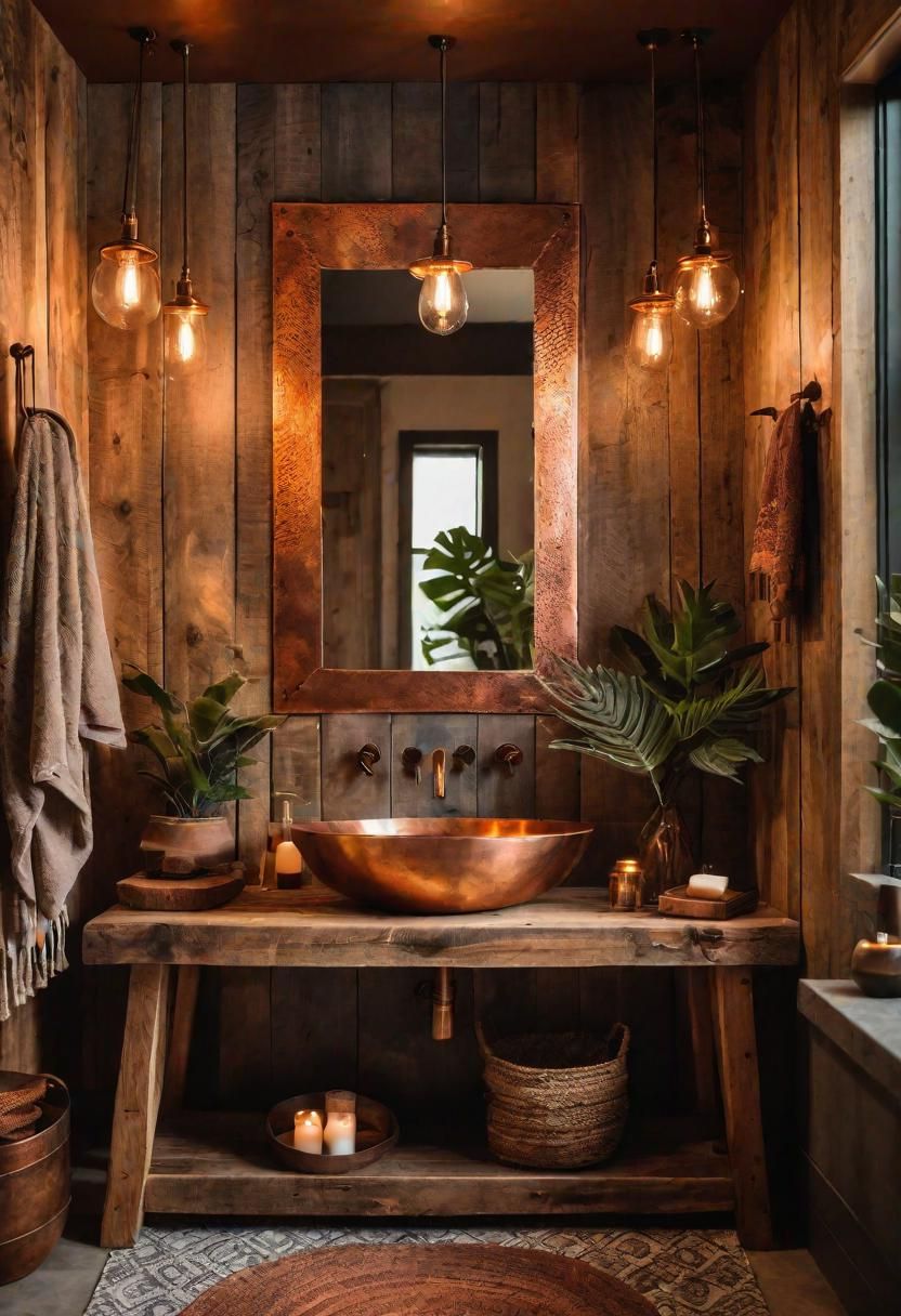 5. Boho Bathroom: Copper Sink Charm-0