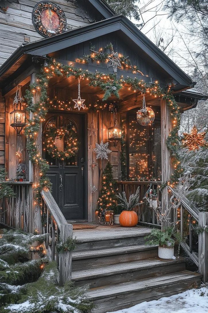 16 Unique Front Porch Christmas Decor Ideas for Holiday Season 26 9. Twinkling Porch Railing Illumination-1