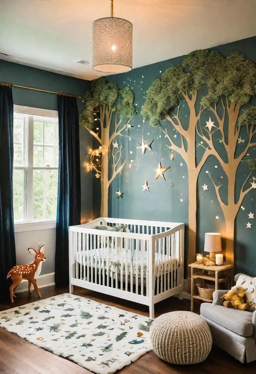 28 Charming Baby Boy Nursery Ideas: Creative Themes and Decor for Your Little Man 12 10. Enchanted Forest Nursery Décor-0