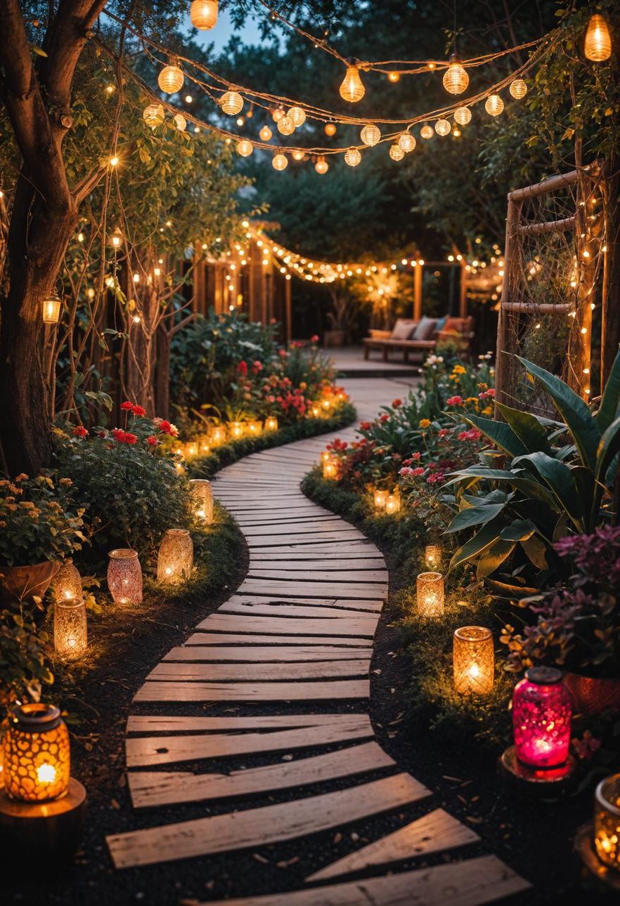 19 Best Hippie Gardens for Your Whimsical Outdoor Oasis 3 1. Enchanting Bohemian Lighted Garden Trails-0
