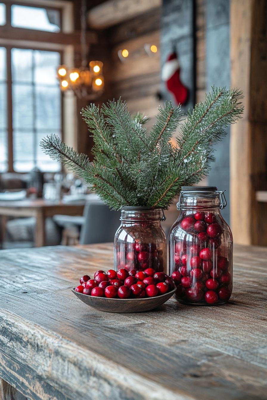 21 Cozy Mountain Lodge Christmas Decor Ideas 16 6. Rustic Christmas Table Decor Ideas-1