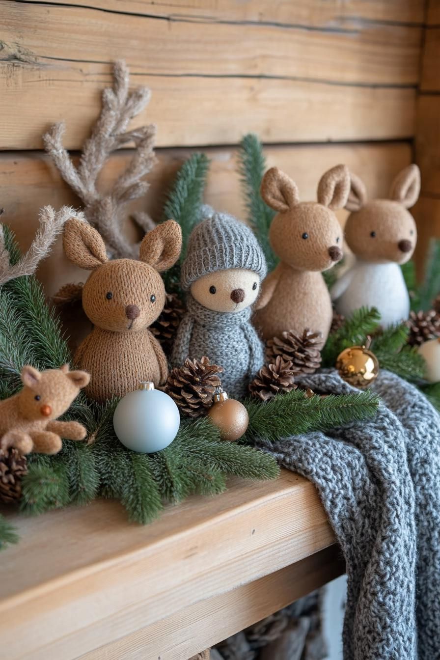 21 Cozy Mountain Lodge Christmas Decor Ideas 42 17. Festive DIY Forest Creatures-0
