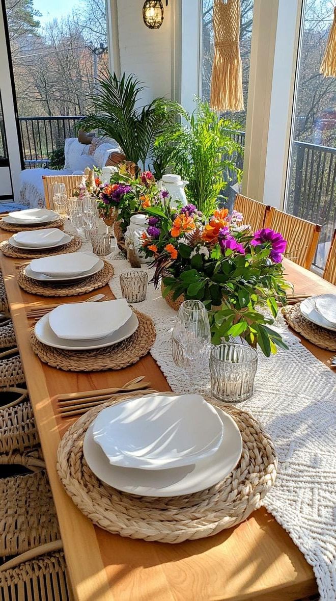 15 Unique Winter Tablescapes To Transform Your Dining Room 23 8. Vibrant Boho Winter Tablescapes-1