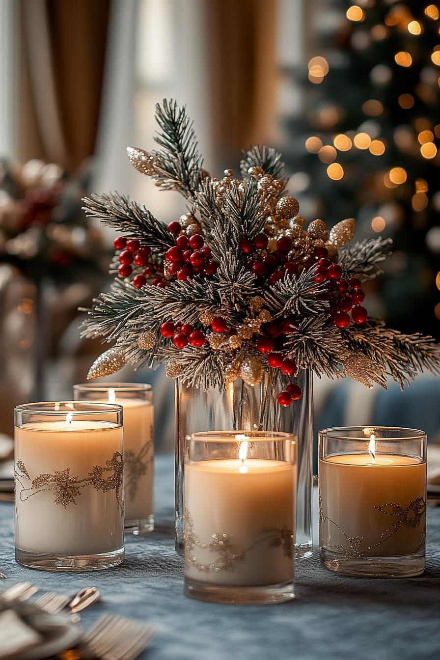 15 Modern Christmas Decor Ideas For 2025 37 15. Elegant Holiday Table Centerpieces-1