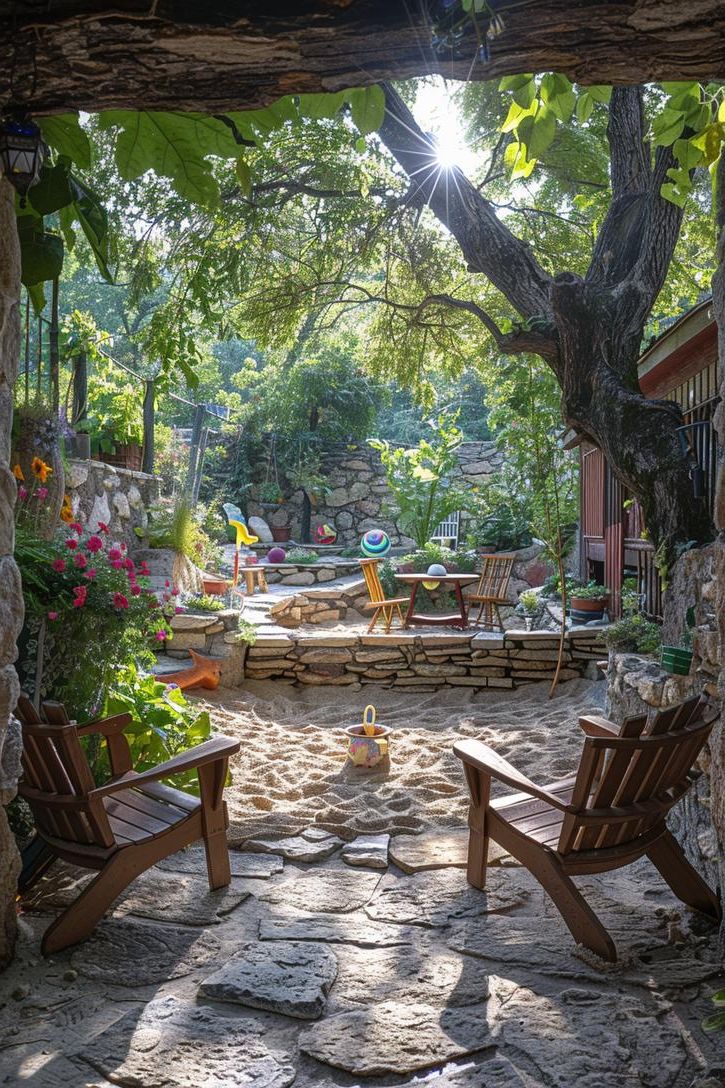 21 Small Flagstone Patio Ideas You’ll Love 55 20. Kid-Friendly Flagstone Patio Play Area-0