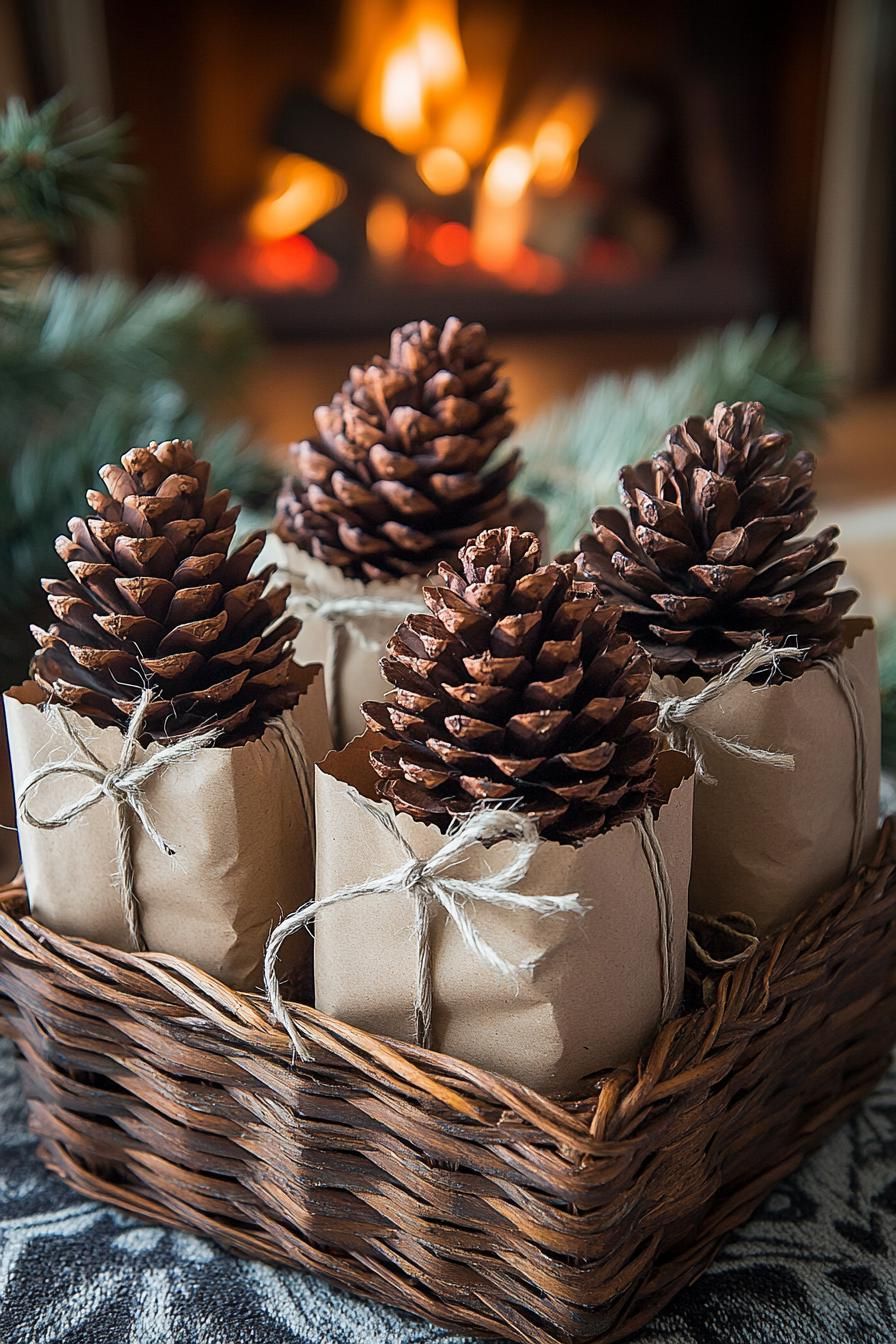 21 Creative Natural Christmas Decor Ideas DIY For 2025 34 13. Rustic Pine Cone Fire Starters-1