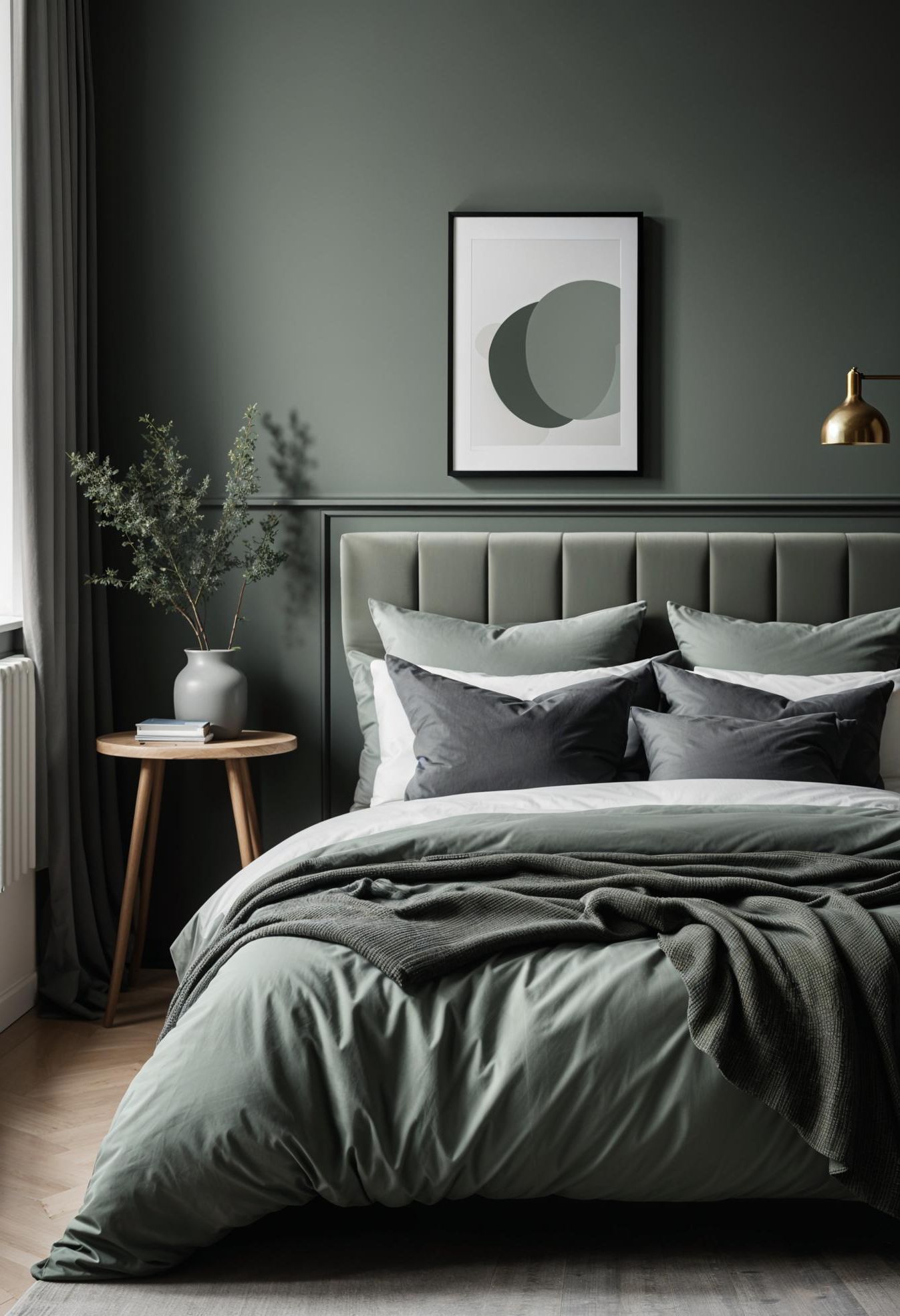 9. Scandinavian Sage & Charcoal Bedroom-1