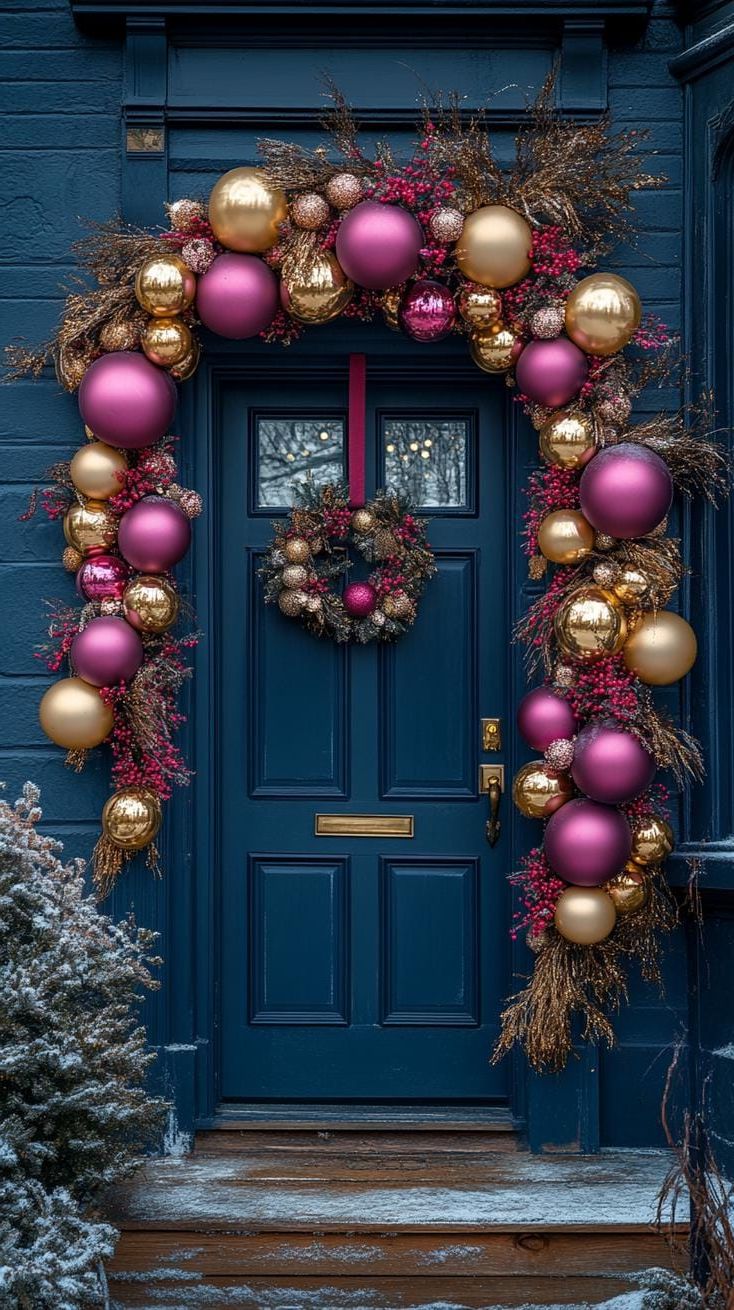 21 Magical Christmas Decor Inspiration for a Cozy Home 46 19. Festive Door Decor Inspiration-1