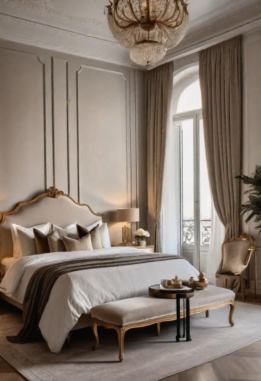 51 Neutral Bedroom Designs: Effortless Elegance for Peaceful Dreams 16 13. Parisian Chic Bedroom Inspiration-1