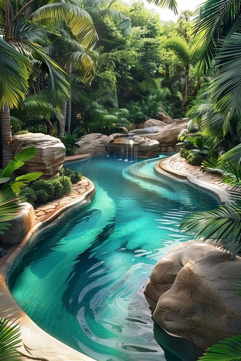 15 Modern Pool Designs Transforming Your Backyard 13 4. Natural Rock Lagoon Pool-2