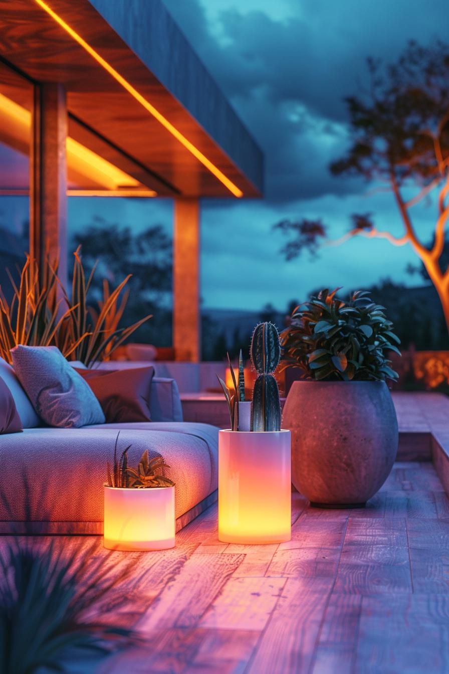 19 Trendy Patio Furniture Ideas for Chic Outdoor Spaces 29 17. Eco-Friendly Illuminated Outdoor Furniture-0