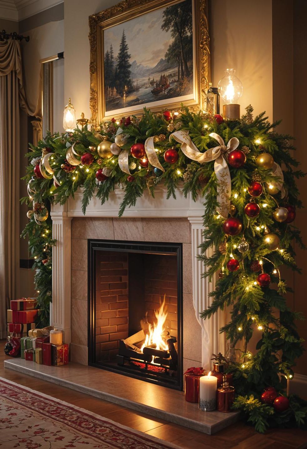 1. Elegant Festive Mantle Decorating Ideas-1