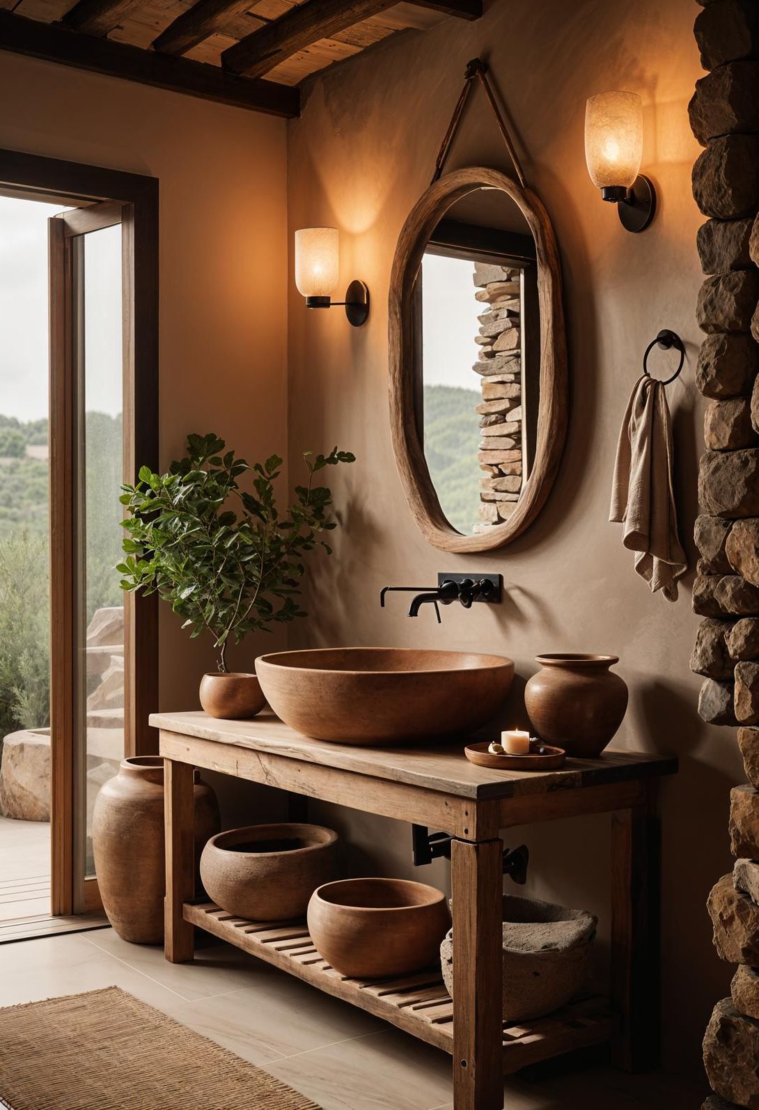 17. Natural Serenity: Stone Sink Charm-2