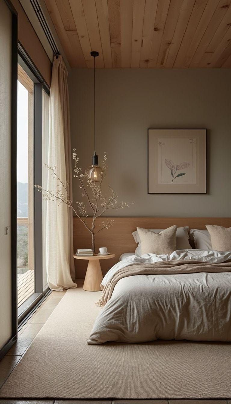 21 Modern Bedroom Ideas For Your 2025 Makeover 14 4. Japandi design blending Japanese and Scandinavian influences for a serene space-0