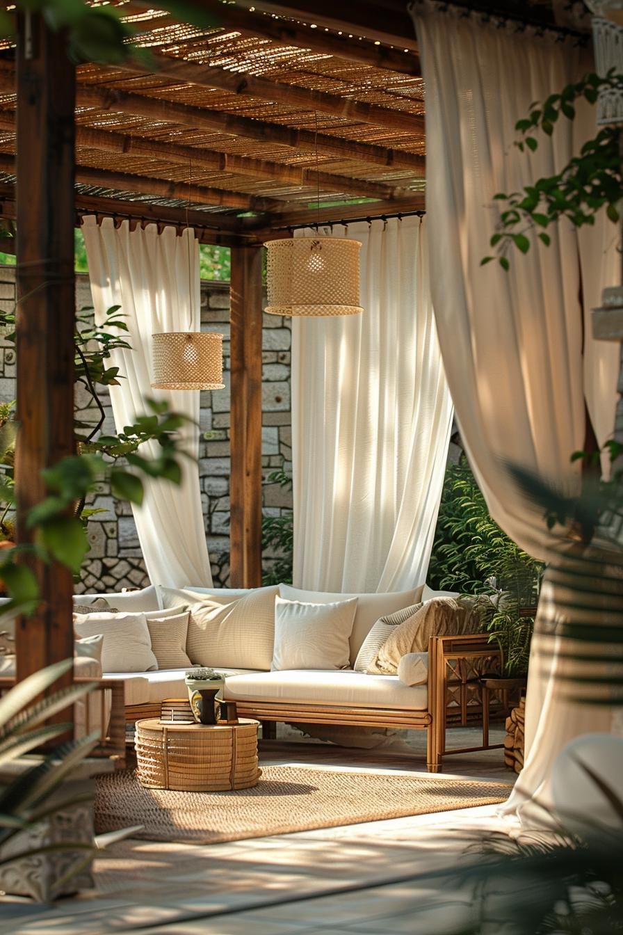 15 Budget-Friendly Small Patio Ideas You’ll Love 24 11. Budget-Friendly Patio Curtain Inspiration-1