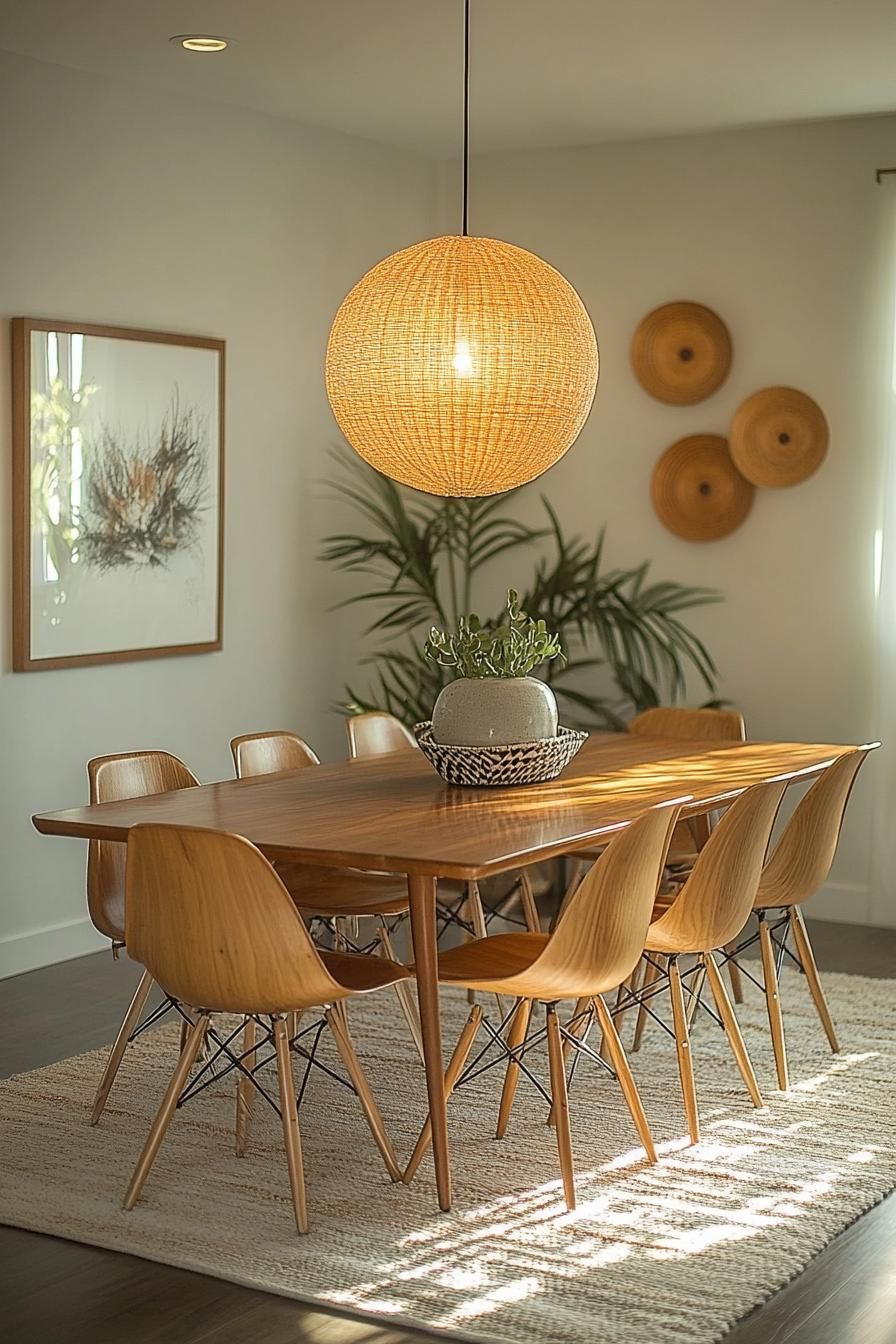 23 Stunning Mid-Century Modern Dining Tables You’ll Adore 55 20. Wood Tone Mixing in Dining Tables-2