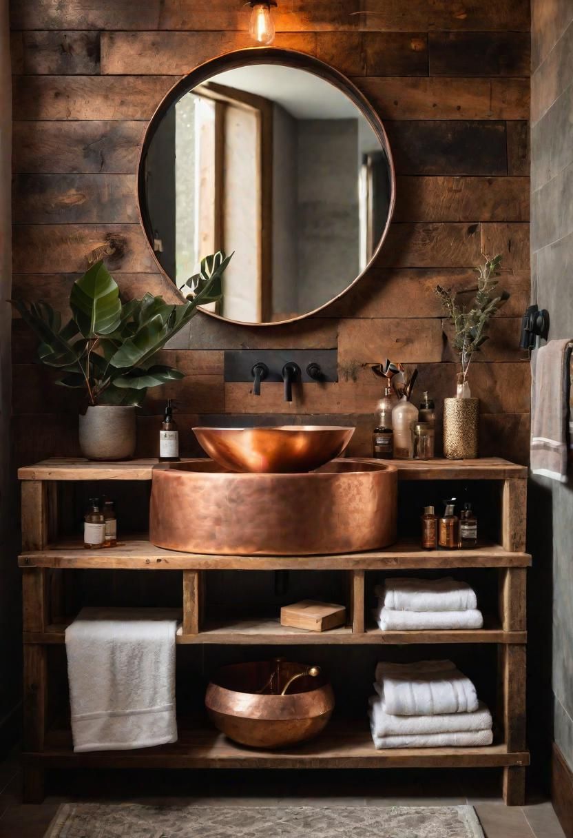 5. Boho Bathroom: Copper Sink Charm-1