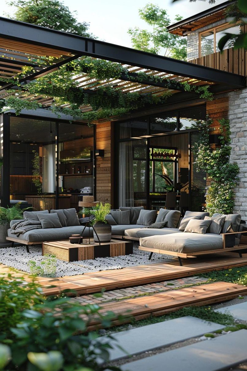 19 Trendy Patio Furniture Ideas for Chic Outdoor Spaces 20 11. Versatile Outdoor Sectionals with Reclining Backrests-1