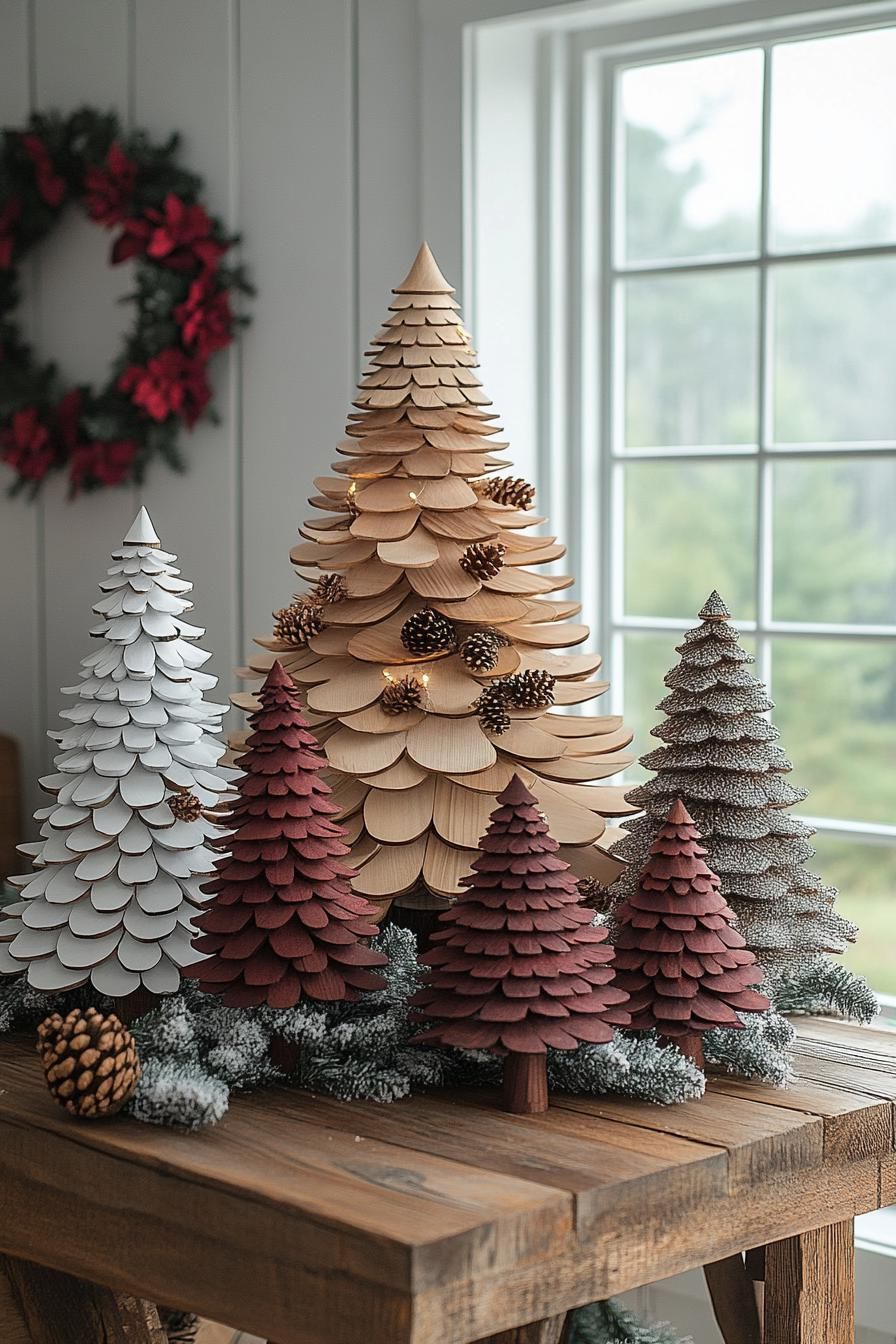 7. Rustic Wooden Christmas Tree Collection-2