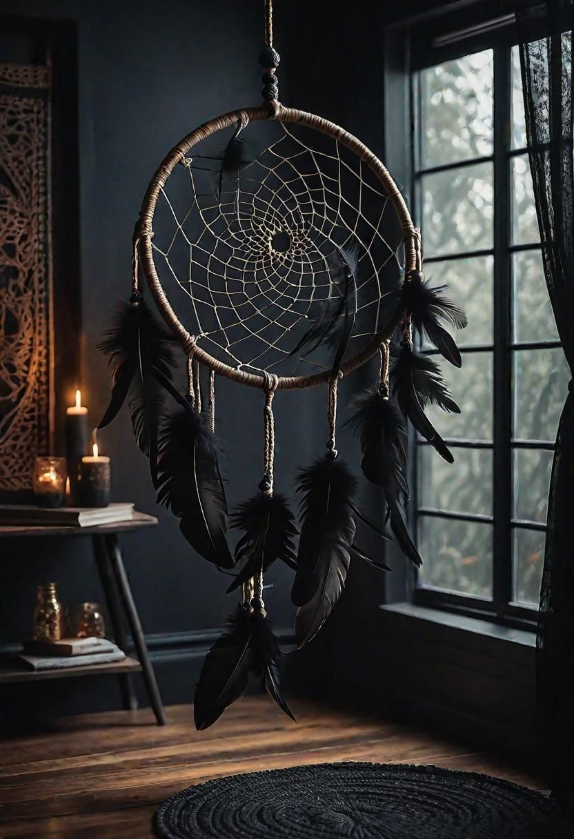 15. Mystical Feather Dreamcatcher Decor-0